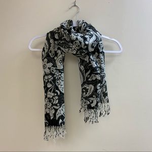 Black and white paisley scarf
